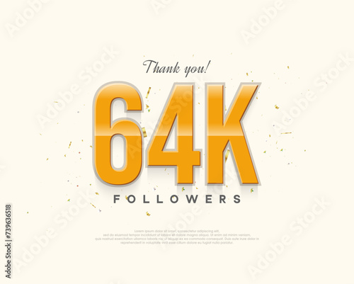 Simple design thank you 64k followers, with a light shiny design.