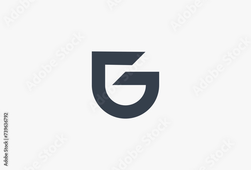 Initial Letter G Logo Template. Simple Geometric Shape isolated on White Background. Usable for Business and Branding Logos, Technology, Internet, Marketing, Corporate, Company, Finance,
