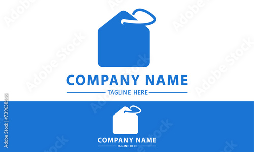 Blue Color Hang Tag Fashion Logo Design