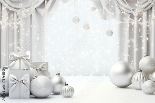 Elegant Christmas background with white and. Generative ai