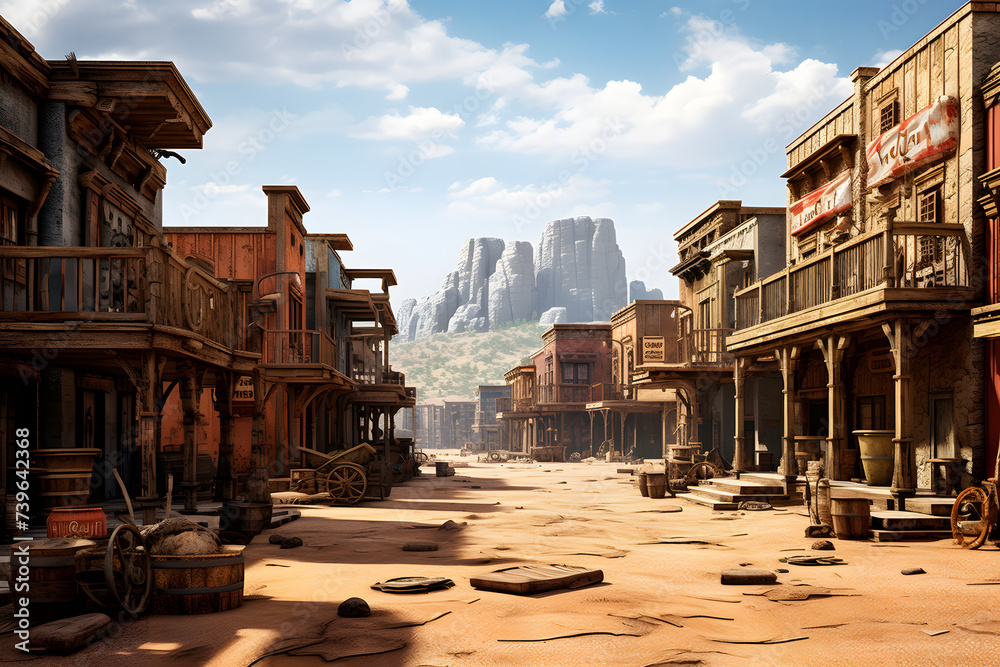 Western Town, wild west town, town in the south, desert Town, wild west country