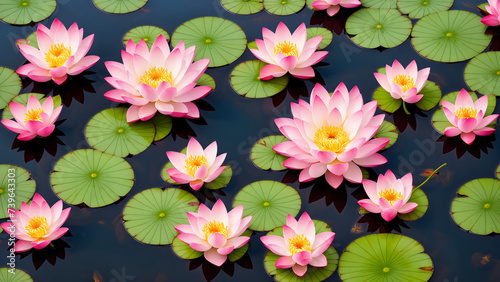 pink water lilies