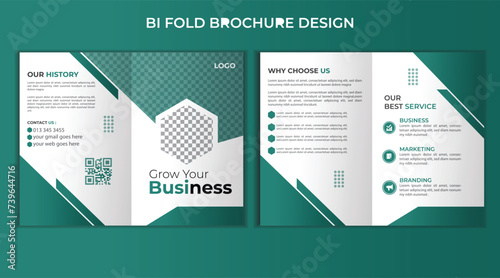 modern design bi fold brochure template vector layout,symbol design