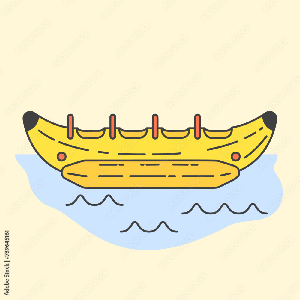 Water banana icon. Flat illustration of water banana vector icon for web design Water banana icon. Flat illustration of water banana vector icon for web design