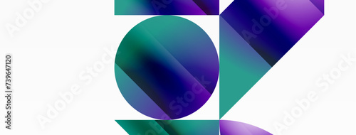 Serene gradient template. Circles and triangles mingle in minimalist perfection. Gentle fusion of forms and hues creates balanced yet captivating backdrop, embodying modern sophistication