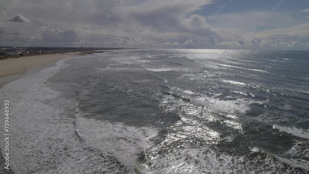 custom made wallpaper toronto digitalAerial fly-over the coastline in Nazare, Portugal during sunset