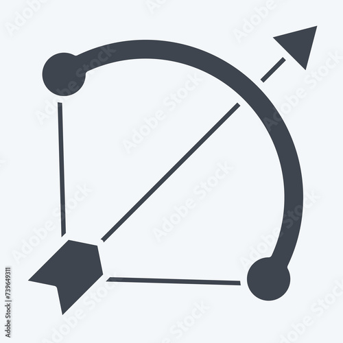 Icon Bow and Arrow. related to Weapons symbol. glyph style. simple design editable. simple illustration