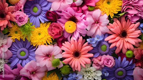 Vibrant Flower Bouquet Arrangement - High-Quality Stock Image Showcasing Breathtaking Floral Beauty © Delia