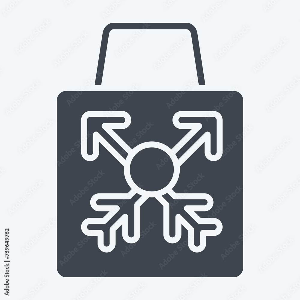 Icon Shopping Bag. related to Hipster symbol. glyph style. simple design editable. simple illustration Icon Shopping Bag. related to Hipster symbol. glyph style. simple design editable. simple illustration