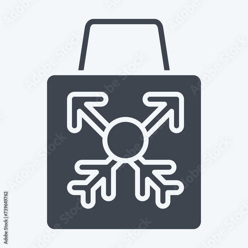 Icon Shopping Bag. related to Hipster symbol. glyph style. simple design editable. simple illustration