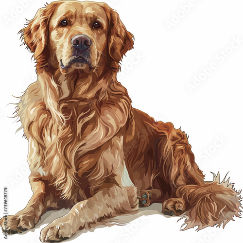 Golden Retriever dog. Vector illustration isolated on white background.