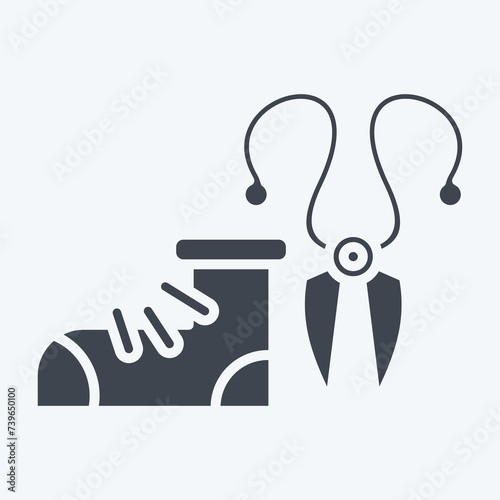 Icon Scissors. related to Shoemaker symbol. glyph style. simple design editable. simple illustration