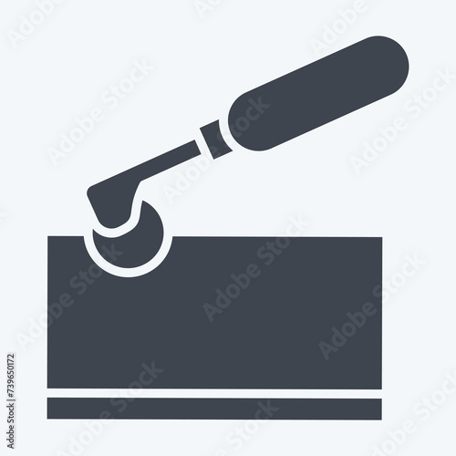 Icon Tracing Wheel. related to Shoemaker symbol. glyph style. simple design editable. simple illustration