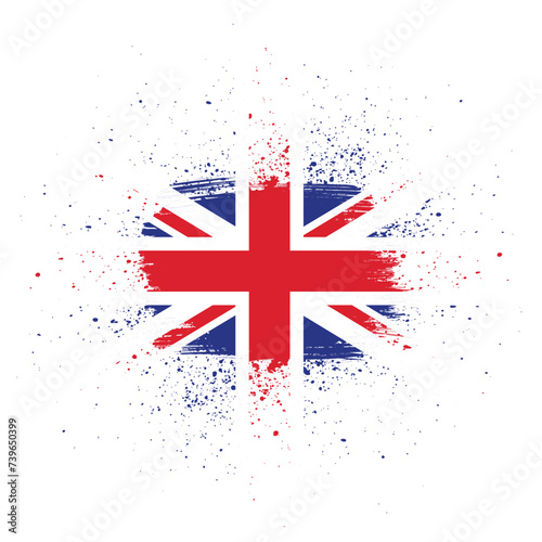 Flag of the United Kingdom of Great Britain and Northern Ireland, brush stroke background