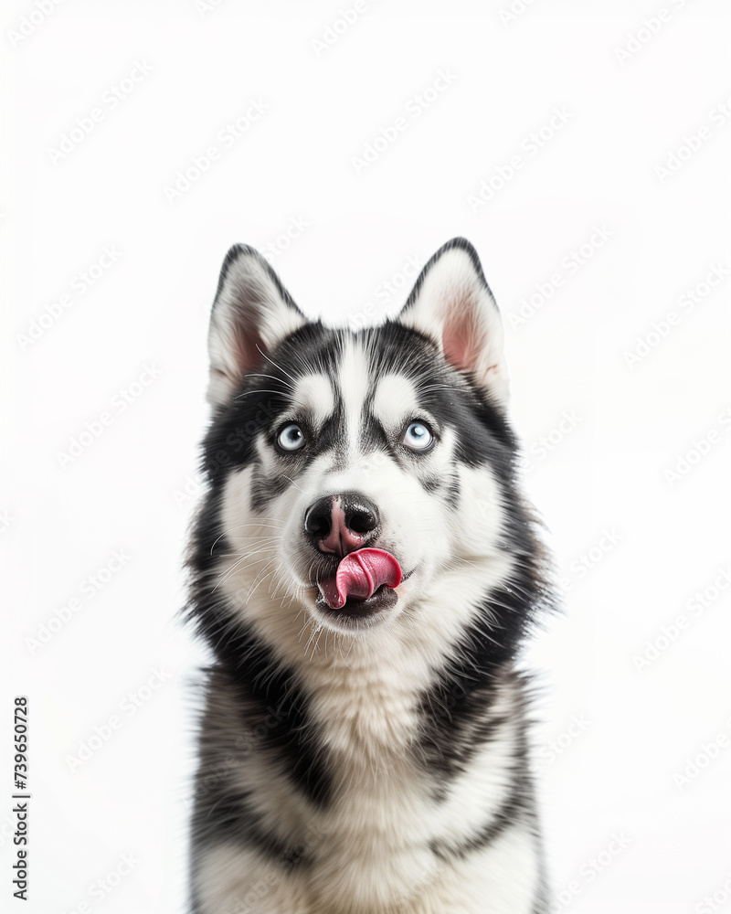 siberian husky dog licking lip hungry adorable siberian husky dog licking lip hungry adorable