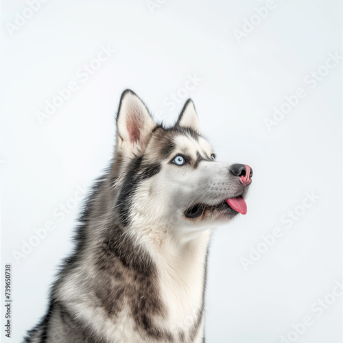 Siberian husky dog side view adorable