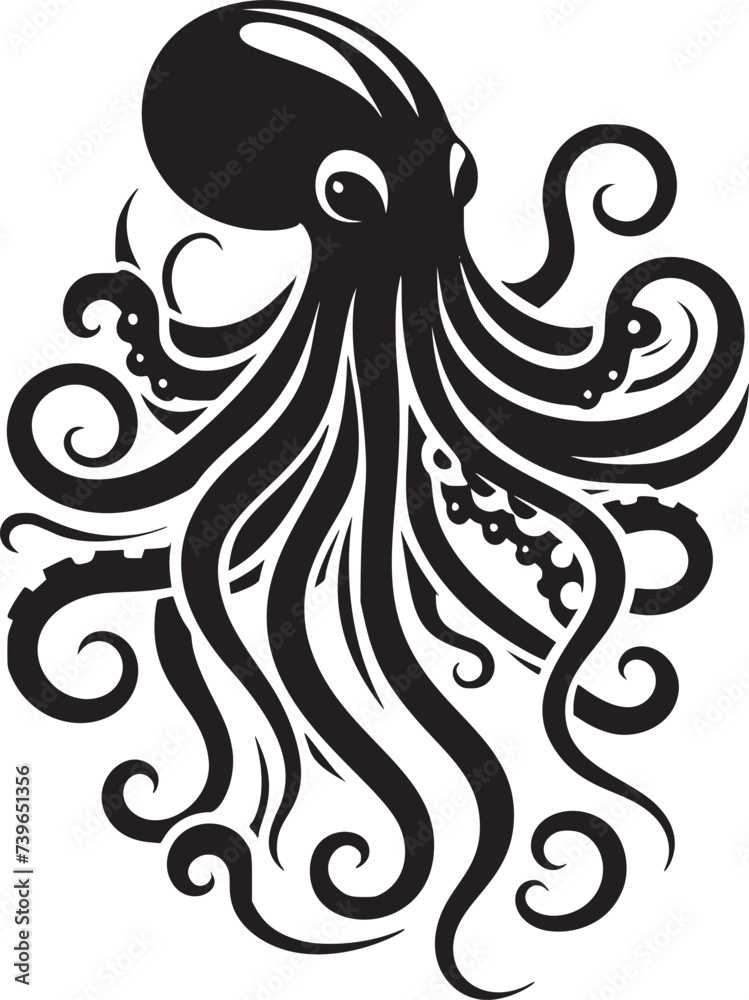 Fototapeta premium Cute Chibi Kraken Illustration