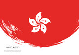 Flag of Hong Kong, brush stroke background