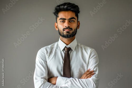 Obraz na płótnie Confident Indian young man in formal attire
w salonie
