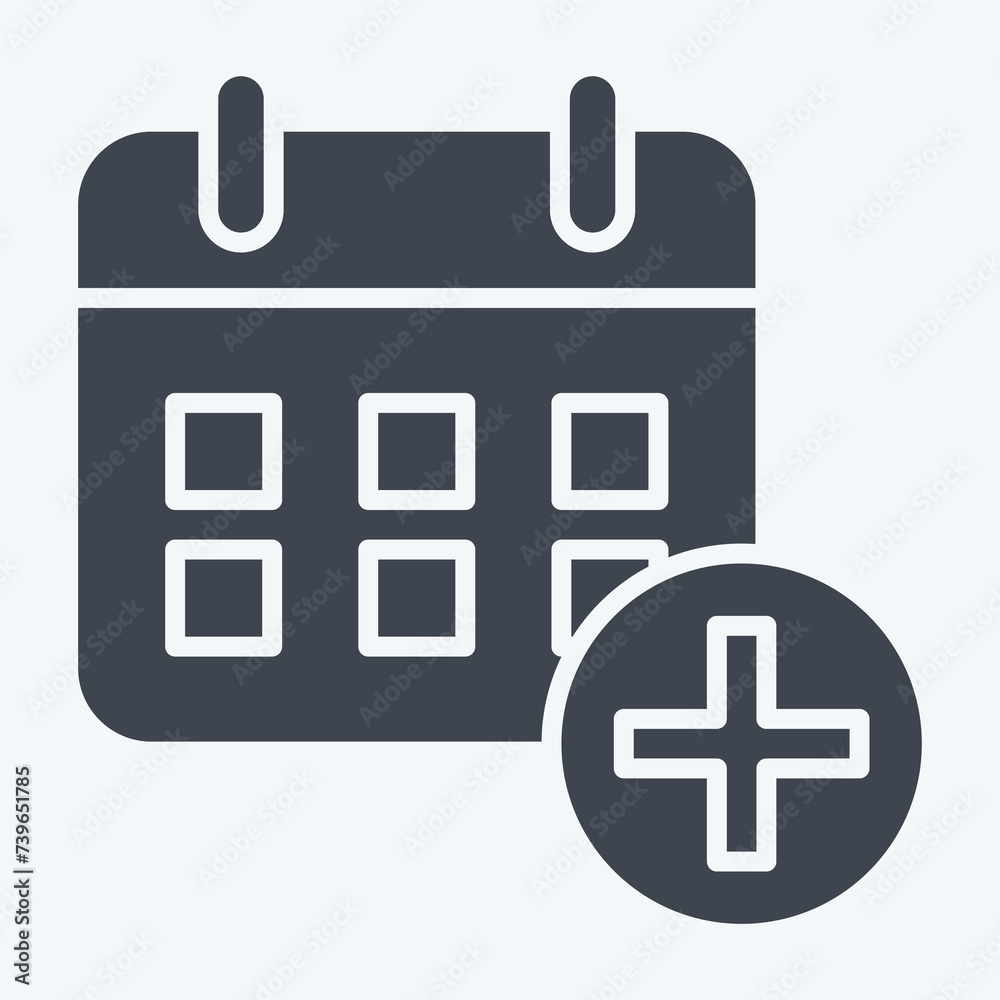 Icon Annual Checkup. related to Medical symbol. glyph style. simple design editable. simple illustration Icon Annual Checkup. related to Medical symbol. glyph style. simple design editable. simple illustration