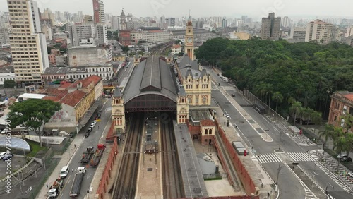 Big train station with hard traffic in a big city Timelapse