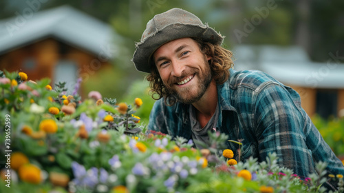 A homeowner waters their green roof system with a smile knowing that they are contributing to a healthier environment and reducing their carbon footprint.