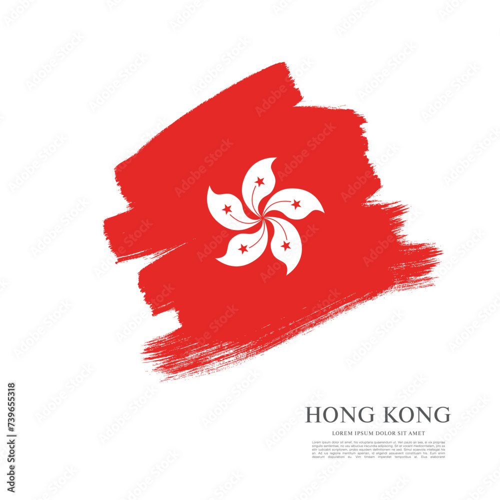 Naklejka premium Flag of Hong Kong vector illustration
