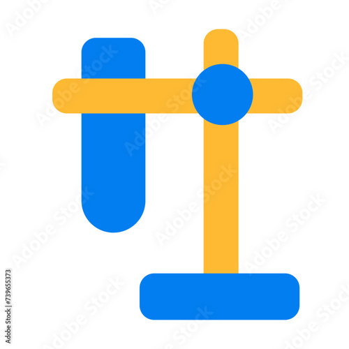 test tube clamped