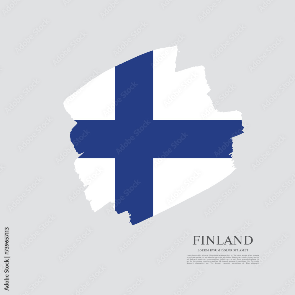 Flag of Finland, brush stroke background Flag of Finland, brush stroke background