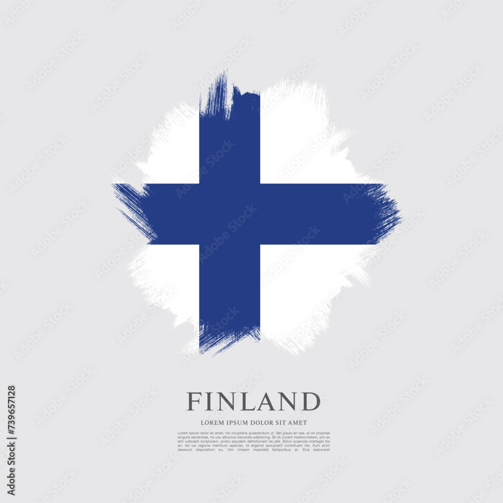 Fototapeta premium Flag of Finland, brush stroke background