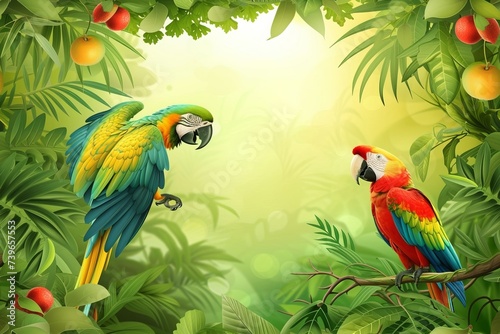 Colorful Parrots: Vibrant Images of Exotic Avian Beauties © luckynicky25