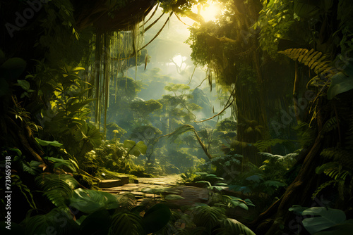 Embrace of the Tropical Forest: An Enchanting Glimpse into Dense Jungle Life