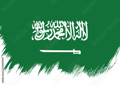 Flag of Saudi Arabia, brush stroke background