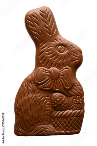 mild chocolate easter bunny isolated