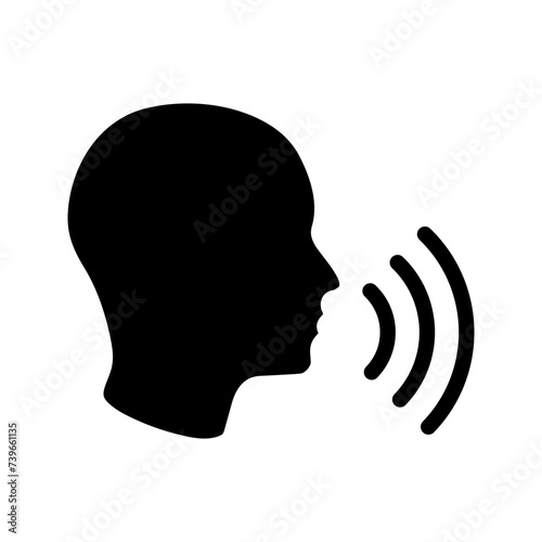Speaking icon. Talk person sign or symbol color editable