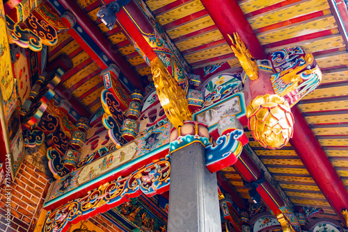 a lavishly decorated, colorful traditional temple © River Ho