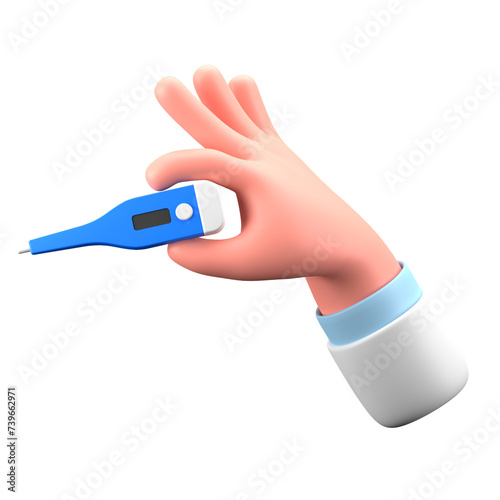 Hand Gesture Hold Thermometer Medical