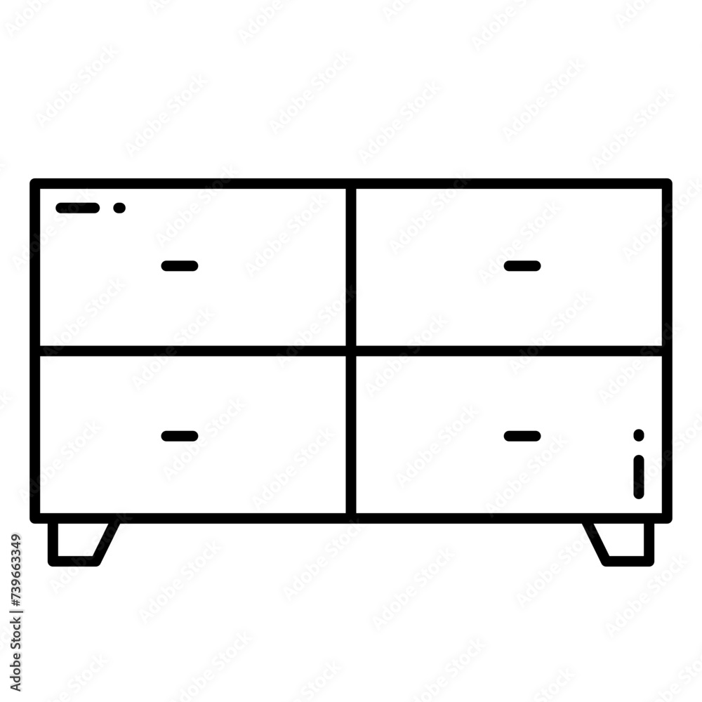 Illustration of Side Table Line Icon Illustration of Side Table Line Icon