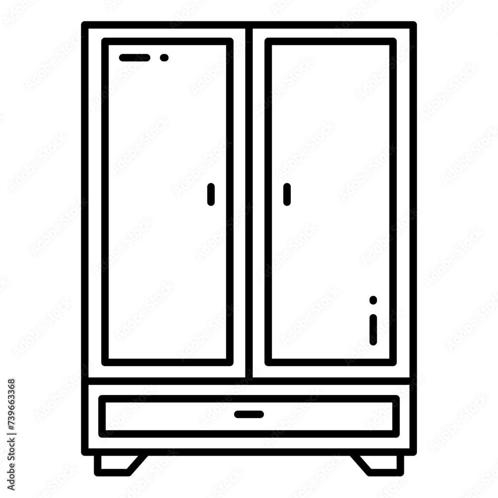 Illustration of Wardbrobe design Line Icon Illustration of Wardbrobe design Line Icon