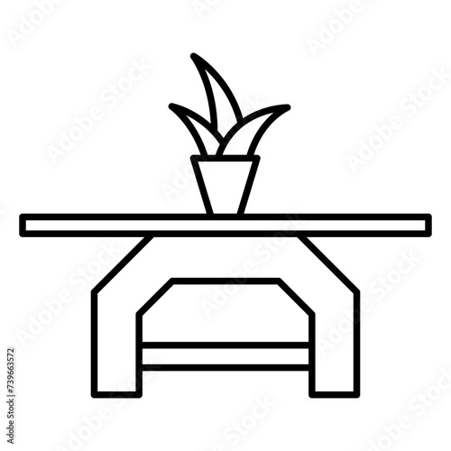 Illustration of Living Room Table design Line Icon