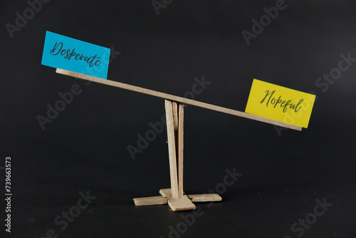 concept of duality using sticky notes with the antonym words 