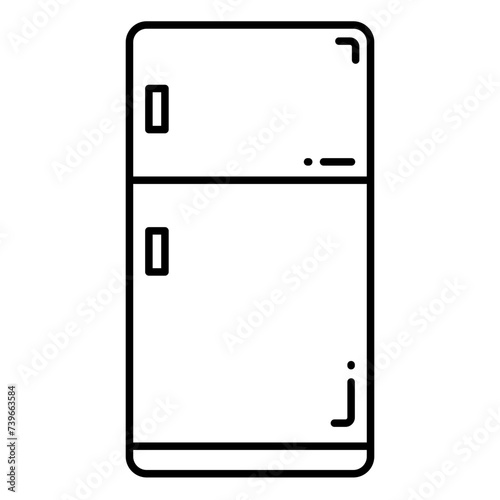 Illustration of Fridge design Line Icon