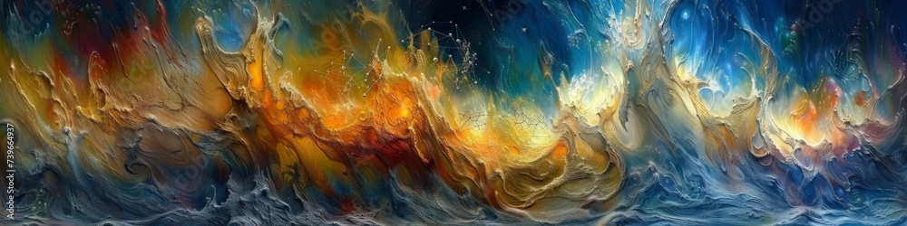 Abstract Ocean Fire, Elemental Contrast Art