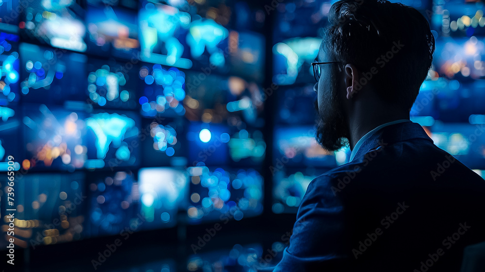 A businessperson giving a virtual presentation A businessperson giving a virtual presentation