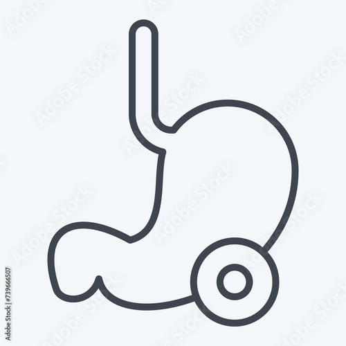 Icon Stomach. related to Body Ache symbol. line style. simple design editable. simple illustration