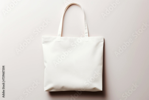 White tote bag without words isolated on background. Mock up. Generative ai.