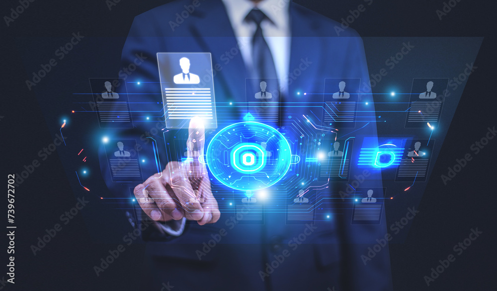 AI technology for HR human resources concept. Human resource manager checks online to choose the perfect employee for business. And online job application. AI technology for HR human resources concept. Human resource manager checks online to choose the perfect employee for business. And online job application.