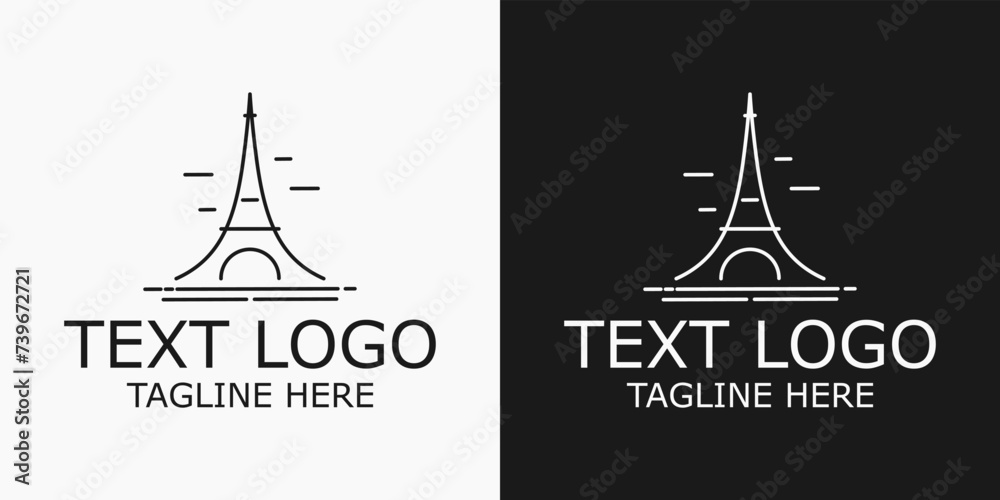 paris outline logo minimalist style