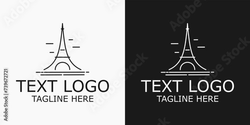 paris outline logo minimalist style