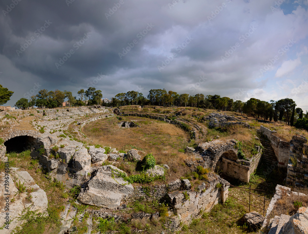 Greek theatre of Syracuse in Sicily, Italy